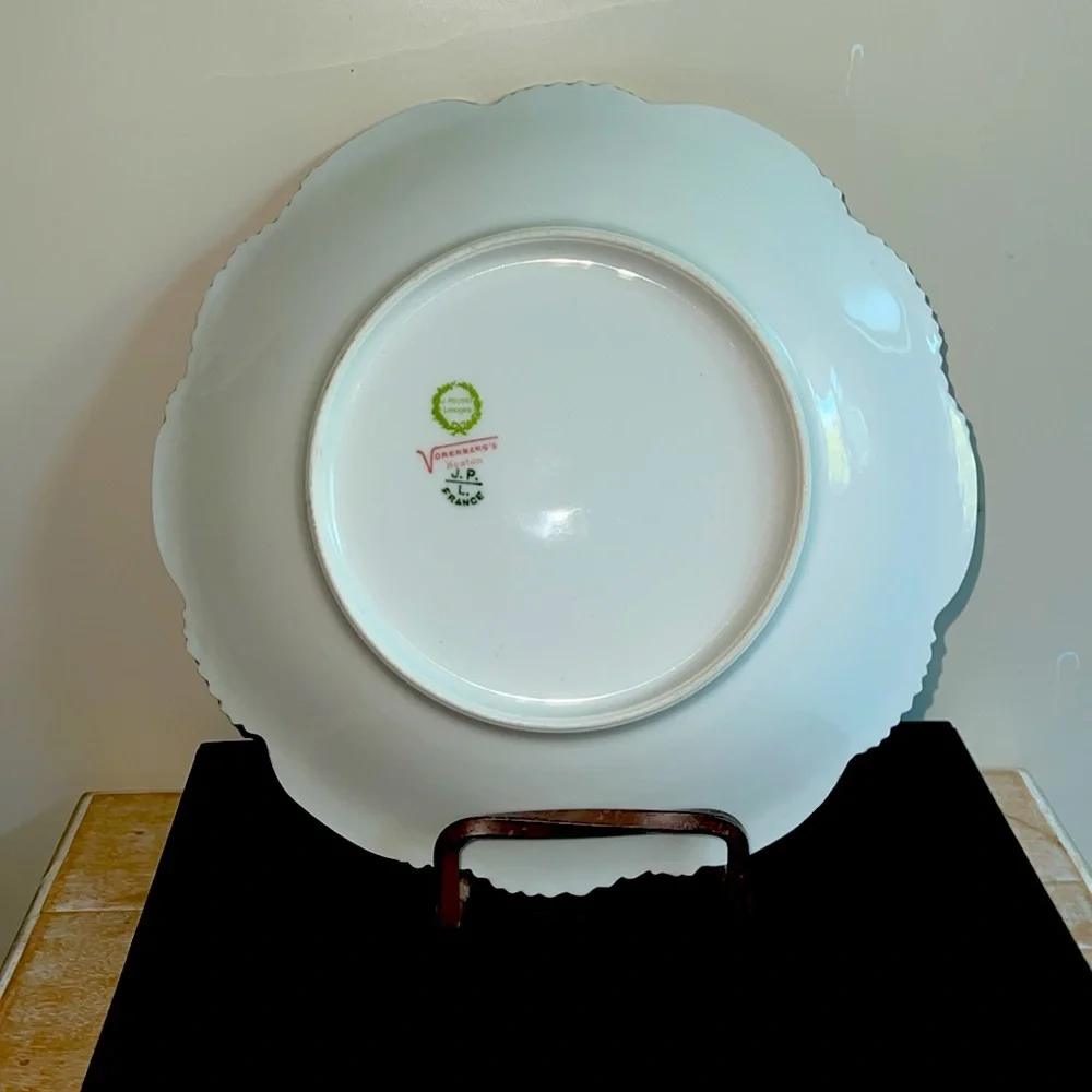 Vintage JPL Limoges plate  Elegant Floral Gold-Trimmed